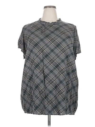 Pre-owned Torrid Short Sleeve Blouse In Gray