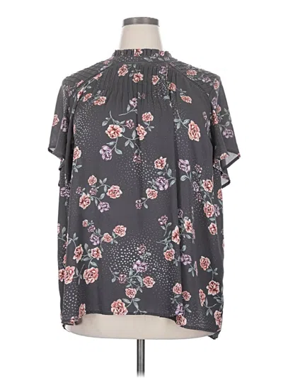 Pre-owned Torrid Short Sleeve Blouse In Gray