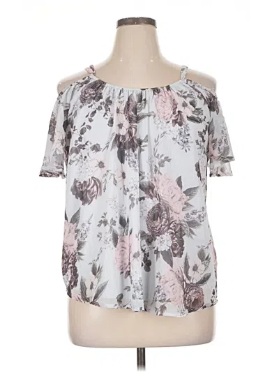 Torrid Short Sleeve Blouse In Gray