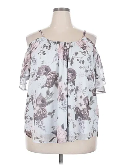 Pre-owned Torrid Short Sleeve Blouse In Gray