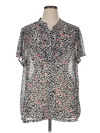 Pre-owned Torrid Short Sleeve Blouse In Gray