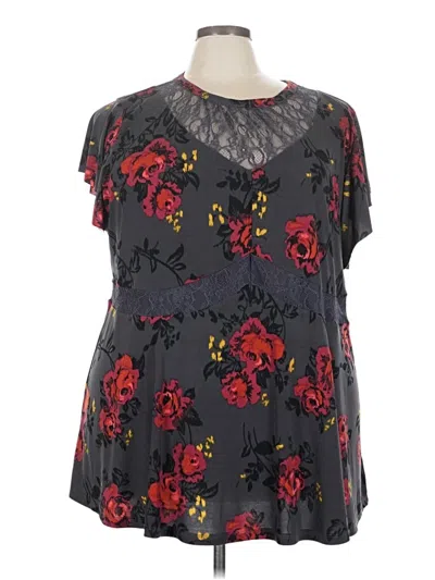Pre-owned Torrid Short Sleeve Blouse In Gray