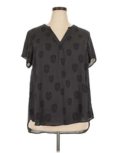 Pre-owned Torrid Short Sleeve Blouse In Gray