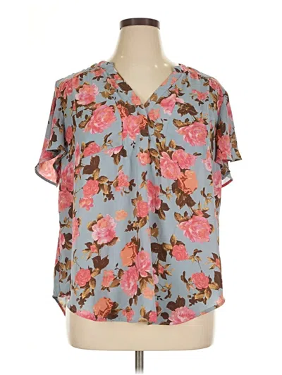 Pre-owned Torrid Short Sleeve Blouse In Gray