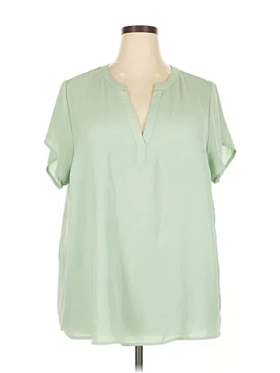 Pre-owned Torrid Short Sleeve Blouse In Green