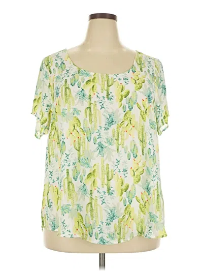 Pre-owned Torrid Short Sleeve Blouse In Green