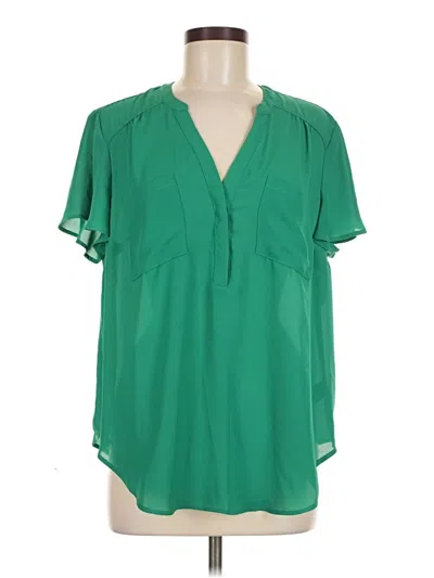 Pre-owned Torrid Short Sleeve Blouse In Green