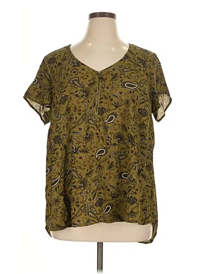 Pre-owned Torrid Short Sleeve Blouse In Green