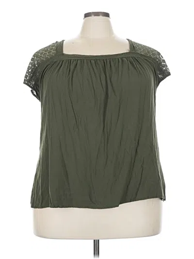 Pre-owned Torrid Short Sleeve Blouse In Green