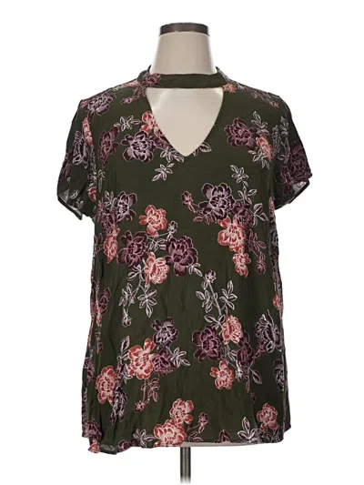 Pre-owned Torrid Short Sleeve Blouse In Green