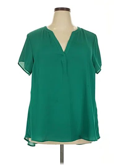 Pre-owned Torrid Short Sleeve Blouse In Green