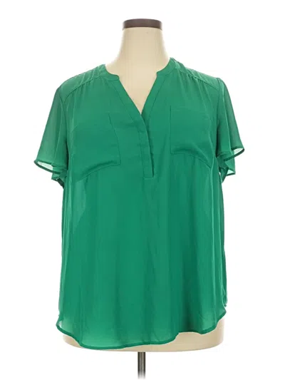 Pre-owned Torrid Short Sleeve Blouse In Green