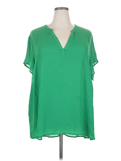 Pre-owned Torrid Short Sleeve Blouse In Green
