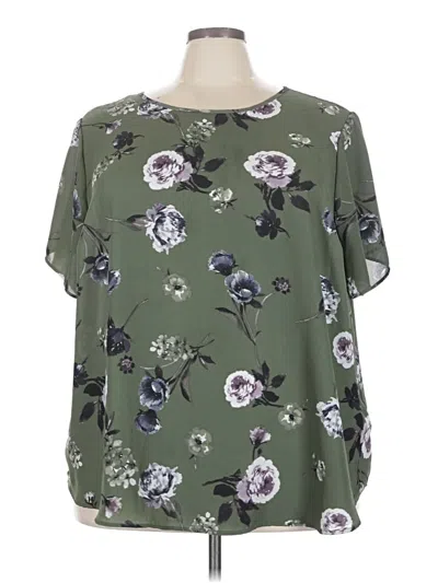 Pre-owned Torrid Short Sleeve Blouse In Green