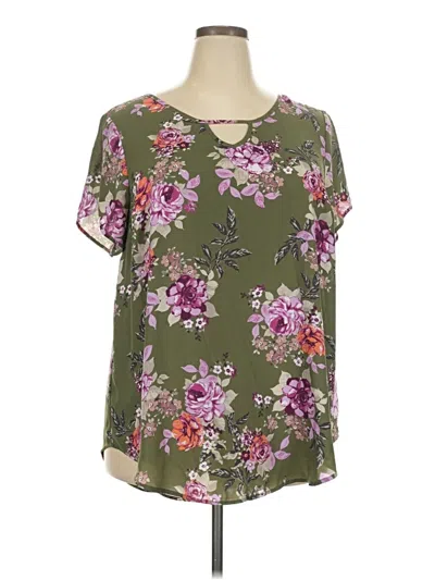 Pre-owned Torrid Short Sleeve Blouse In Green