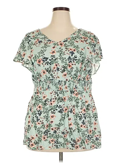 Torrid Short Sleeve Blouse In Green