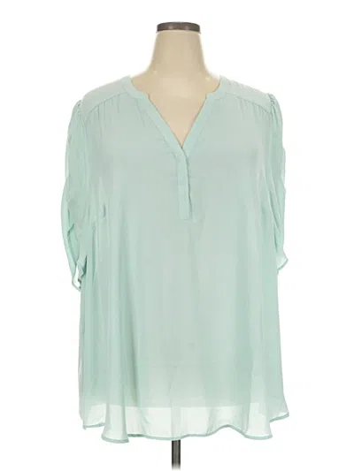 Pre-owned Torrid Short Sleeve Blouse In Green
