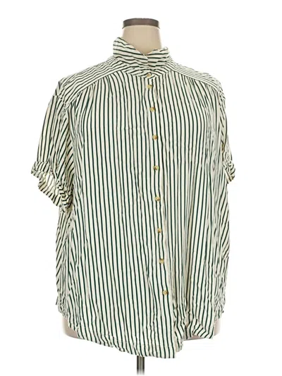 Pre-owned Torrid Short Sleeve Blouse In Green