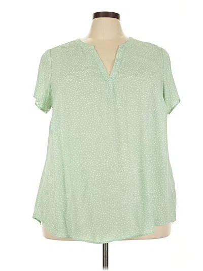 Pre-owned Torrid Short Sleeve Blouse In Green