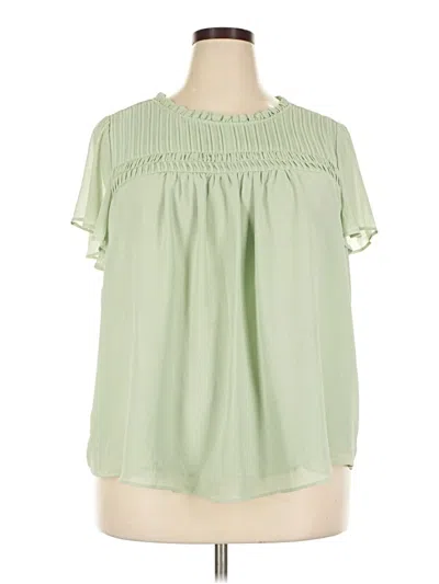 Pre-owned Torrid Short Sleeve Blouse In Green