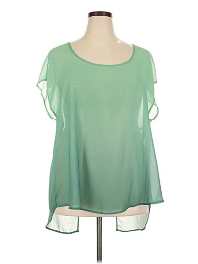 Pre-owned Torrid Short Sleeve Blouse In Green