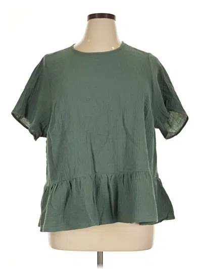 Pre-owned Torrid Short Sleeve Blouse In Green