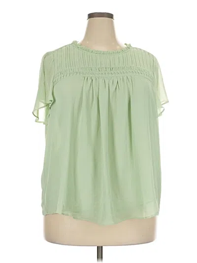 Pre-owned Torrid Short Sleeve Blouse In Green