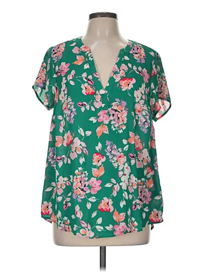 Pre-owned Torrid Short Sleeve Blouse In Green