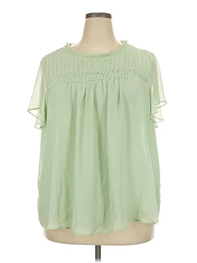 Pre-owned Torrid Short Sleeve Blouse In Green