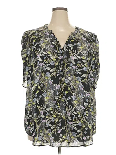 Pre-owned Torrid Short Sleeve Blouse In Green