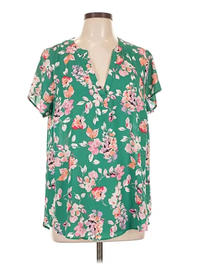 Pre-owned Torrid Short Sleeve Blouse In Green
