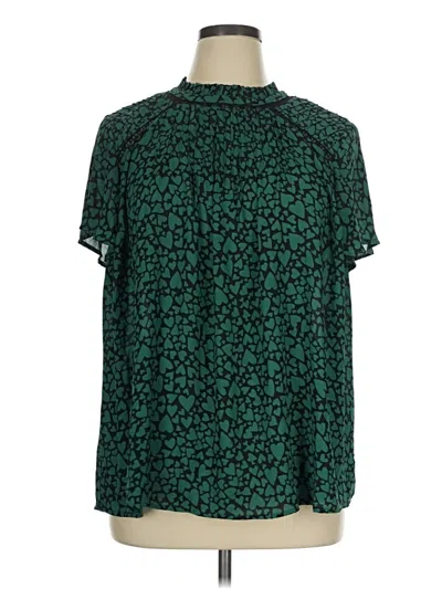 Pre-owned Torrid Short Sleeve Blouse In Green