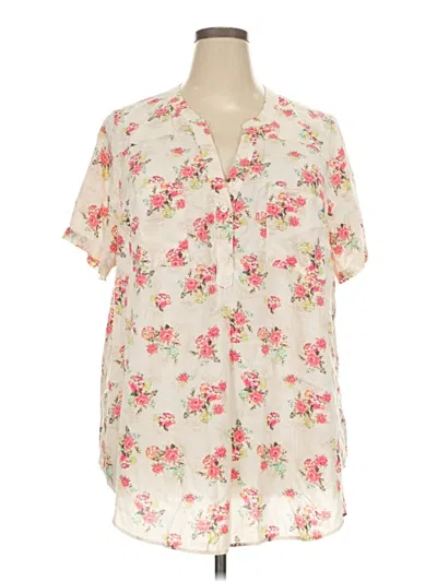 Pre-owned Torrid Short Sleeve Blouse In Ivory