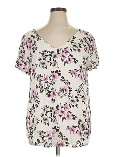 Pre-owned Torrid Short Sleeve Blouse In Ivory