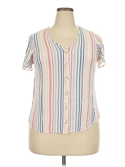 Pre-owned Torrid Short Sleeve Blouse In Ivory