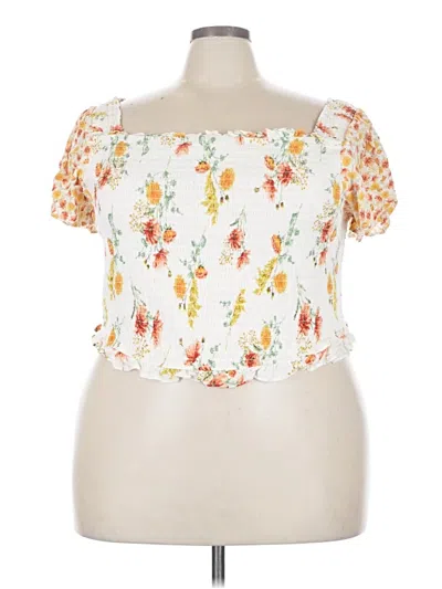 Pre-owned Torrid Short Sleeve Blouse In Ivory
