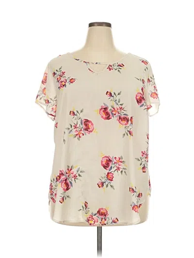 Pre-owned Torrid Short Sleeve Blouse In Ivory