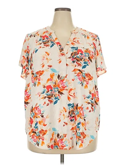 Pre-owned Torrid Short Sleeve Blouse In Ivory