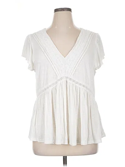 Pre-owned Torrid Short Sleeve Blouse In Ivory