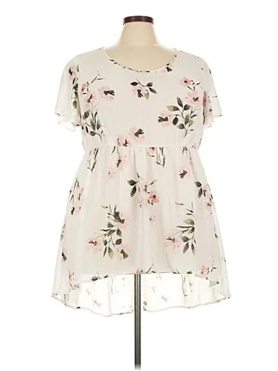 Pre-owned Torrid Short Sleeve Blouse In Ivory