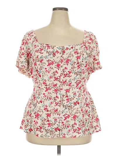 Pre-owned Torrid Short Sleeve Blouse In Ivory