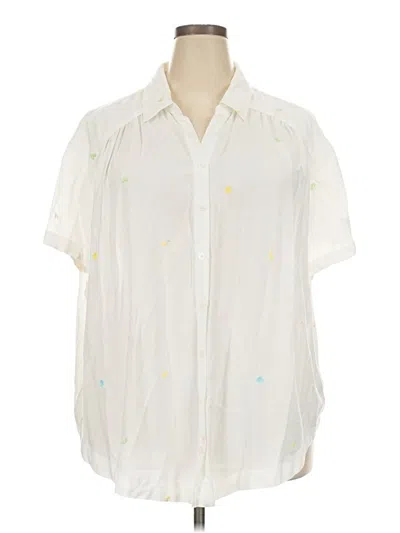 Pre-owned Torrid Short Sleeve Blouse In Ivory