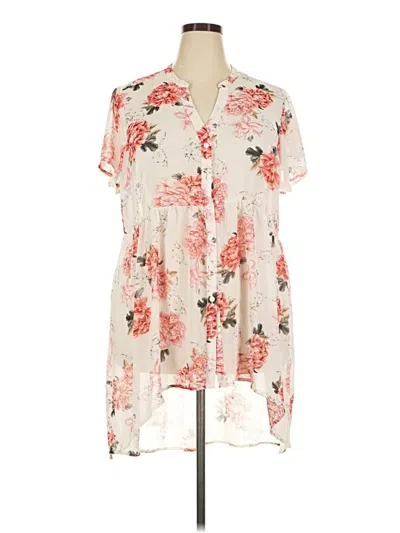 Pre-owned Torrid Short Sleeve Blouse In Ivory
