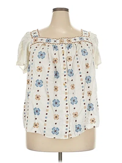 Pre-owned Torrid Short Sleeve Blouse In Ivory