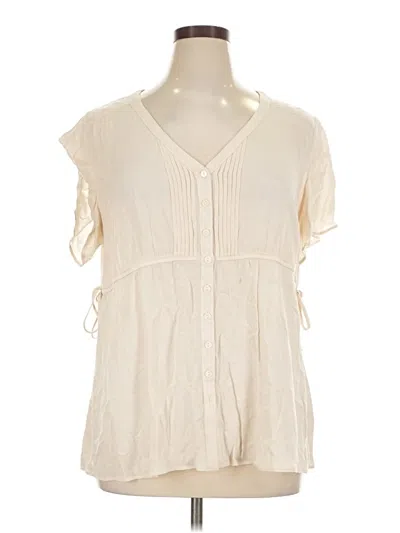 Pre-owned Torrid Short Sleeve Blouse In Ivory