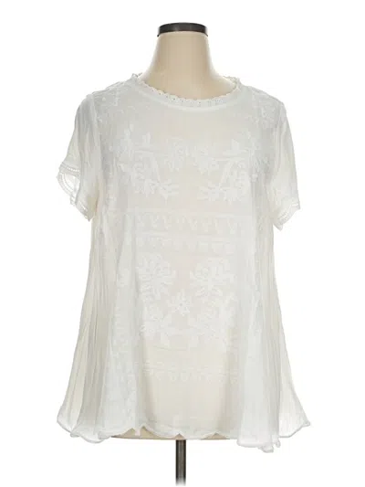 Pre-owned Torrid Short Sleeve Blouse In Ivory