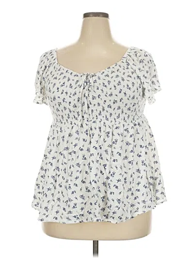 Pre-owned Torrid Short Sleeve Blouse In Ivory