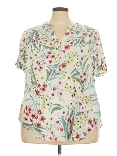 Pre-owned Torrid Short Sleeve Blouse In Ivory