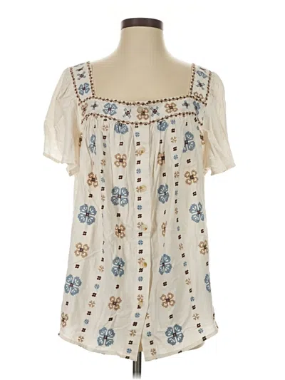 Pre-owned Torrid Short Sleeve Blouse In Ivory