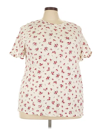 Pre-owned Torrid Short Sleeve Blouse In Ivory